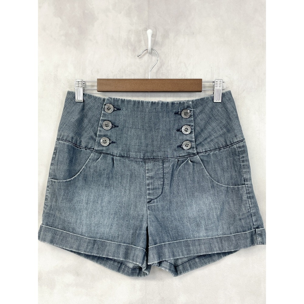 Celebrity Pink Denim Shorts Juniors 9 High Waist Sailor Stretch Nautical Y2K